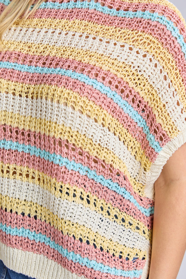 Elm - Striped Knit Top - Blue Stripe