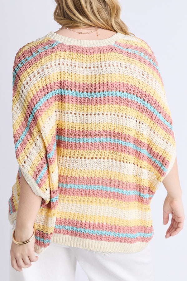 Elm - Striped Knit Top - Blue Stripe