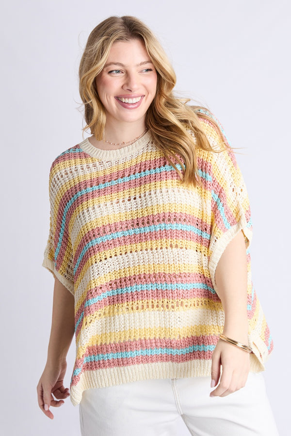 Elm - Striped Knit Top - Blue Stripe