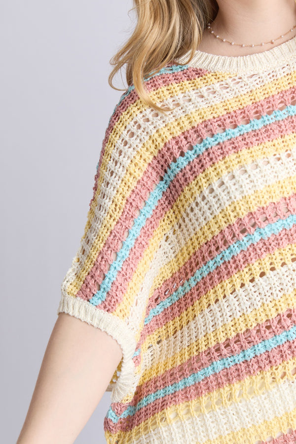 Elm - Striped Knit Top - Blue Stripe