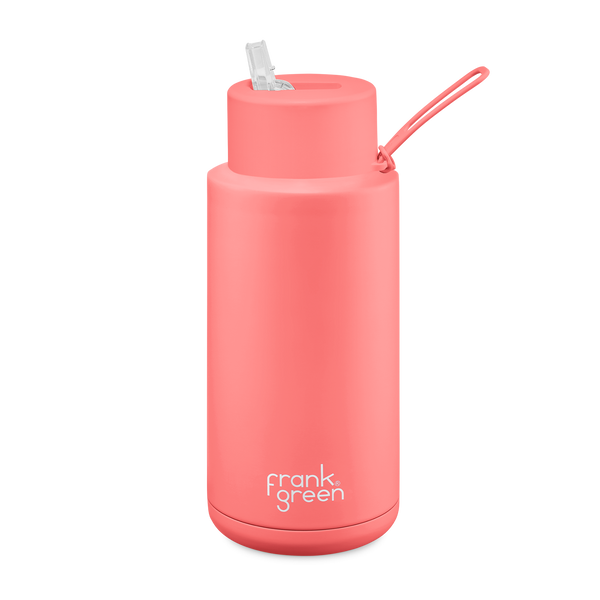 frank green - 34oz Reusable Bottle (straw) - Peach