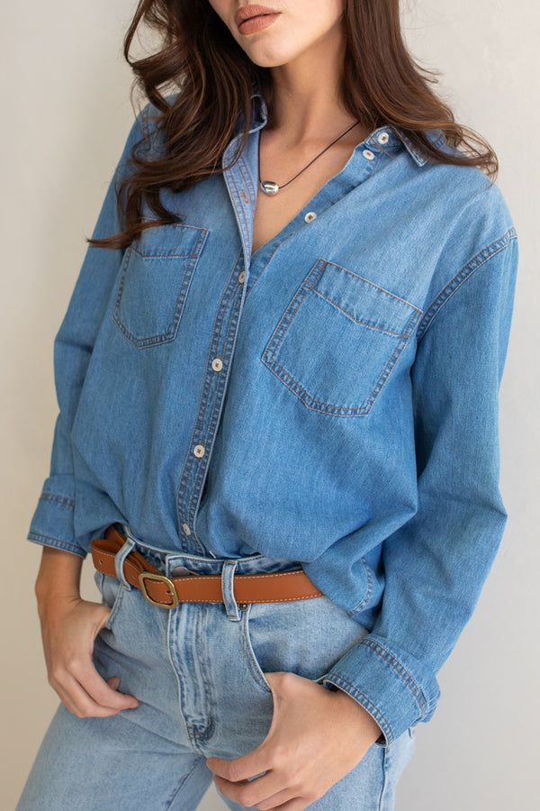 HUT - Boyfriend Shirt - Denim