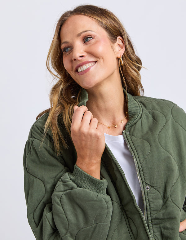 Elm - Jean Bomber Jacket - Clover