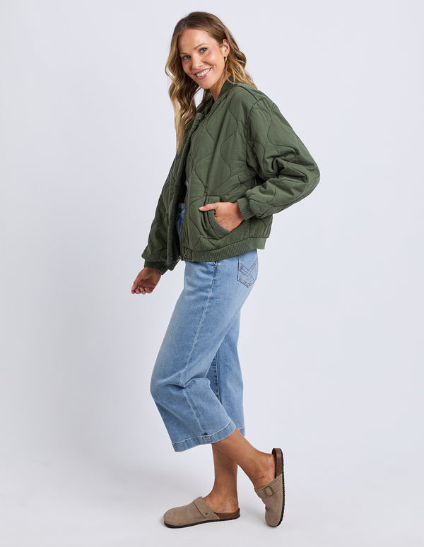 Elm - Jean Bomber Jacket - Clover