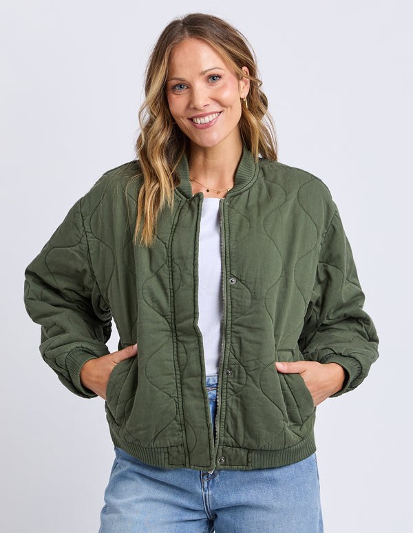 Elm - Jean Bomber Jacket - Clover