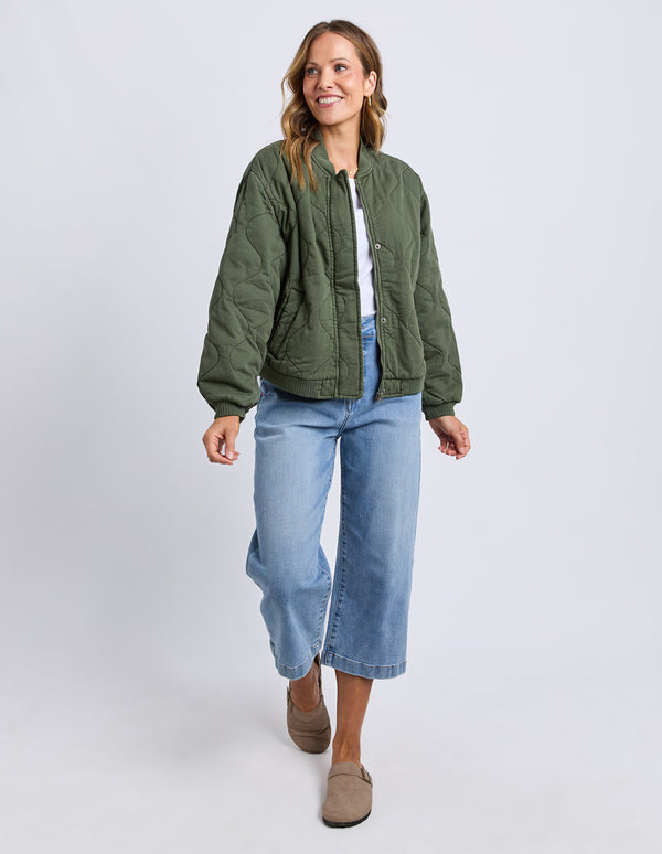 Elm - Jean Bomber Jacket - Clover