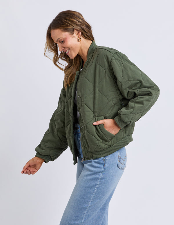 Elm - Jean Bomber Jacket - Clover