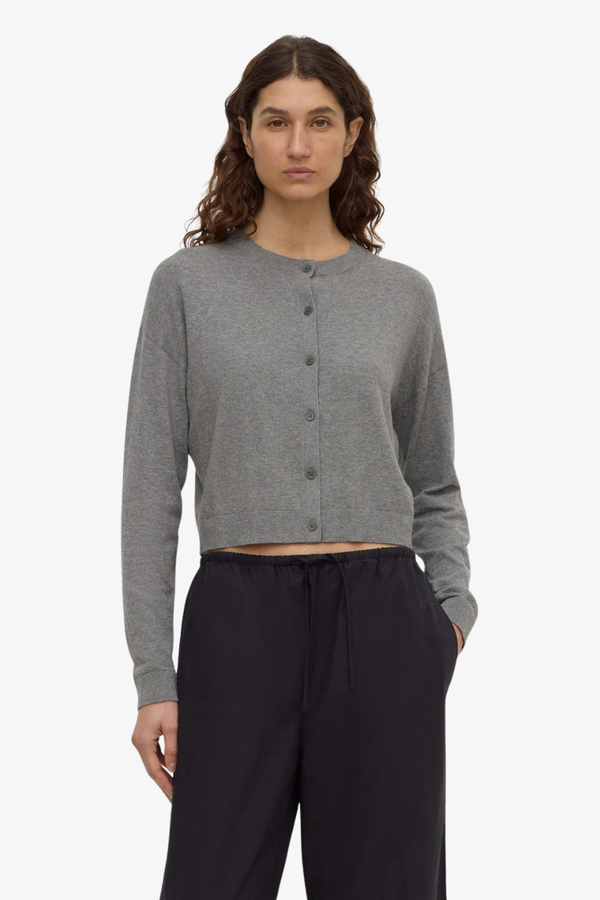 Assembly Label - Orina Cotton Cashmere Cardigan - Dark Grey Marle