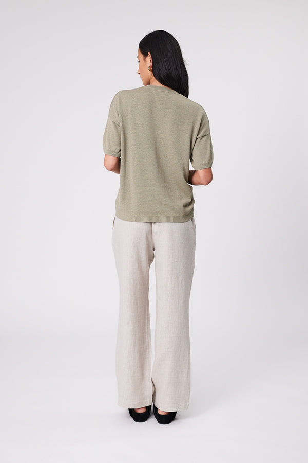 Marlow - Eden Knit Tee - Light Kelp