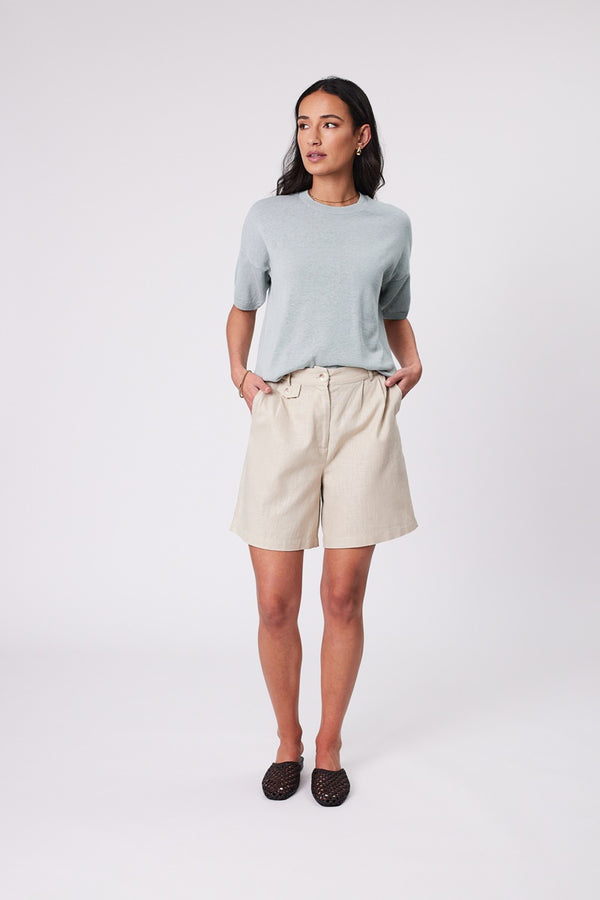 Marlow - Eden Knit Tee - Duck Egg