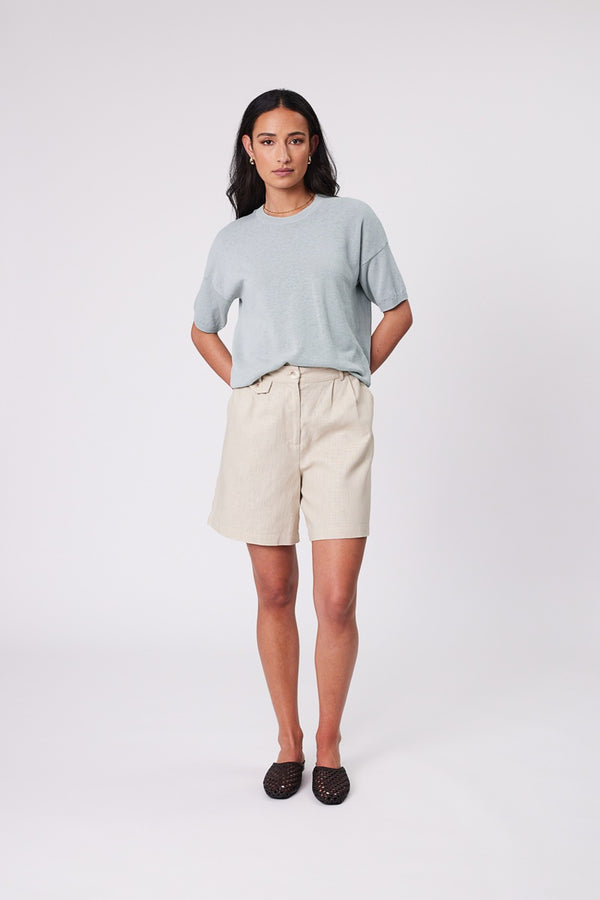 Marlow - Eden Knit Tee - Duck Egg