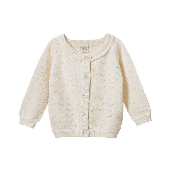 Nature Baby - Piper Cardigan - Natural Pointelle