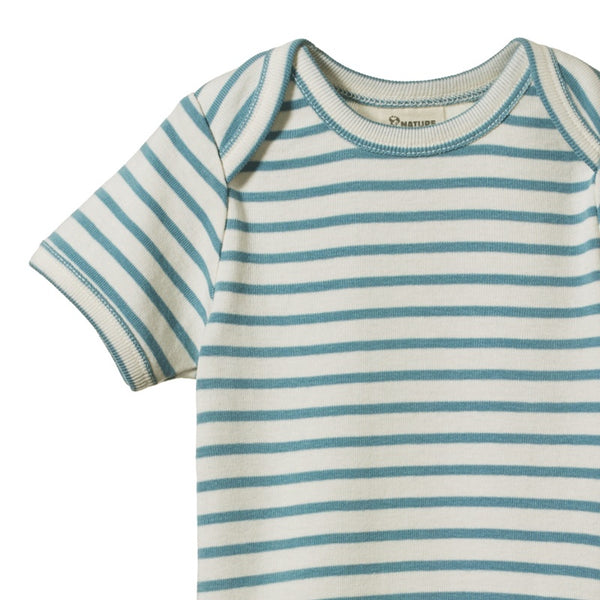 Nature Baby - Short Sleeve Body Suit - Mineral Sailor Stripe