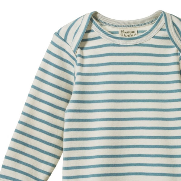 Nature Baby - Long Sleeve Body Suit - Mineral Sailor Stripe
