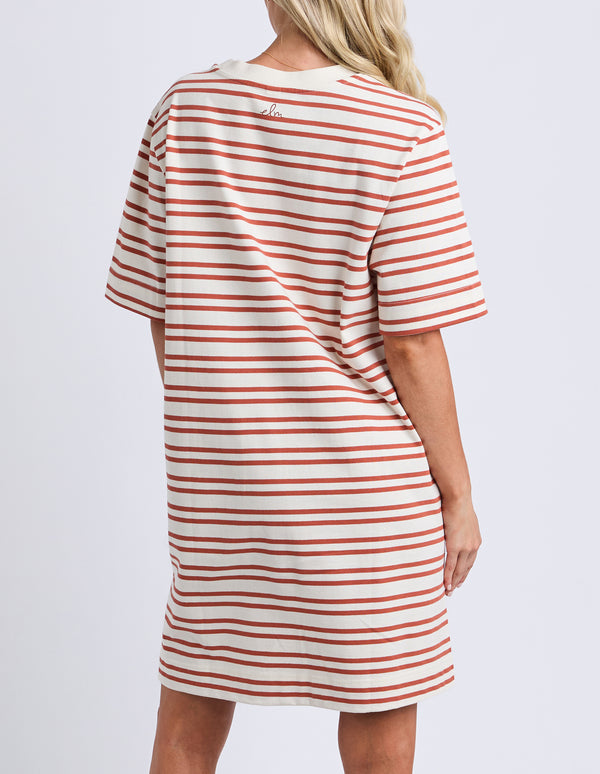 Elm - Rouge Tee Dress - Tan Stripe