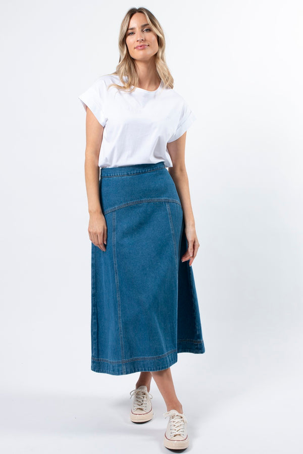 Stella + Gemma -  Dixie Skirt - Mid Wash