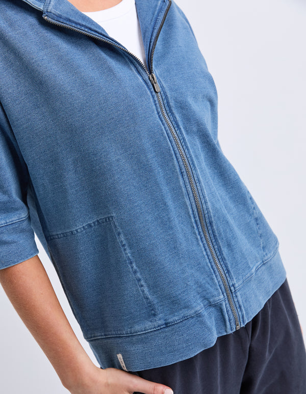 Elm - Tessa Denim Look Hoodie - Blue