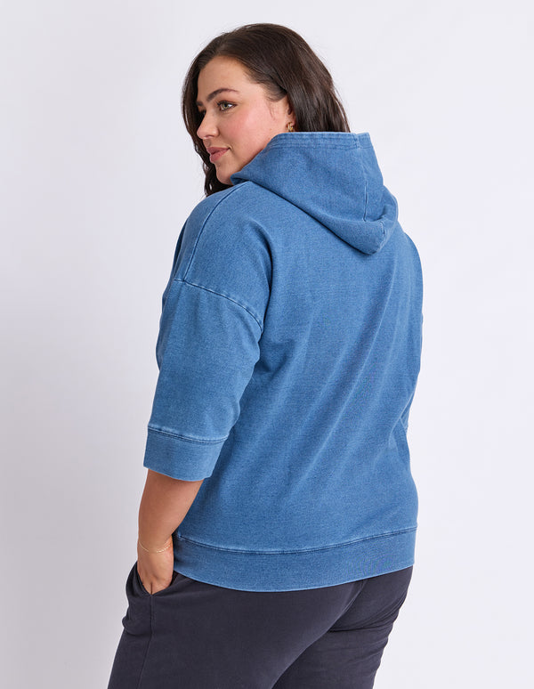 Elm - Tessa Denim Look Hoodie - Blue