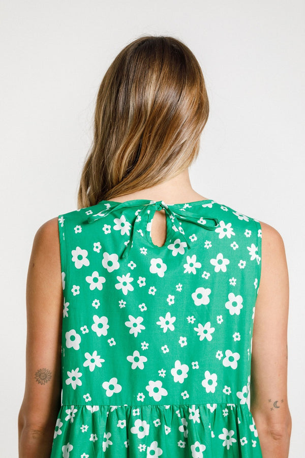 Thing Thing - Twirling Dress - Green & White Garden