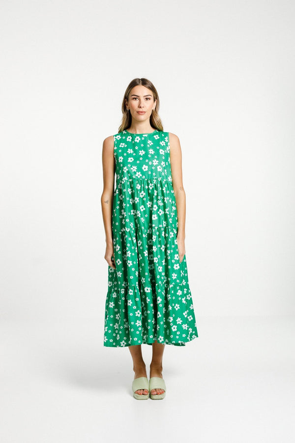 Thing Thing - Twirling Dress - Green & White Garden