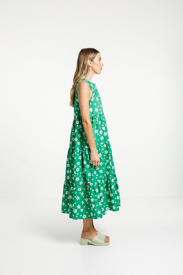 Thing Thing - Twirling Dress - Green & White Garden