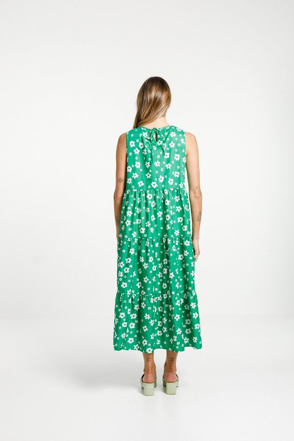 Thing Thing - Twirling Dress - Green & White Garden