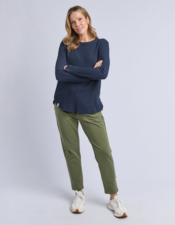 Elm - Veronica Rib Long Sleeve Tee - Navy