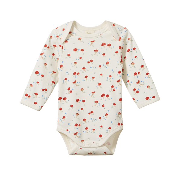 Nature Baby - Long Sleeve Body Suit - Mushroom Valley Print