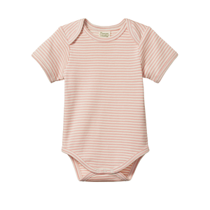 Nature Baby - Short Sleeve Body Suit - Lily Stripe | milk + ginger