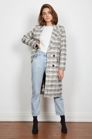 Wish - Lexa Coat - Black & White Check | milk + ginger