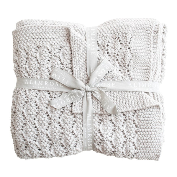 Alimrose - Organic Heritage Knit Baby Blanket - Cloud