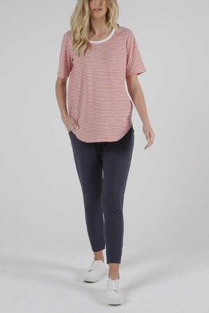 Betty Basics - Ariana Tee - Tangello Stripe | milk + ginger