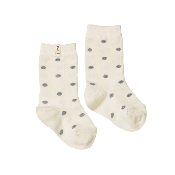 Nature Baby - Organic Cotton Socks - Grey Polka