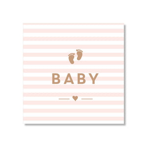 Just Smitten Mini Gift Card - Baby Pink Striped Feet | milk + ginger