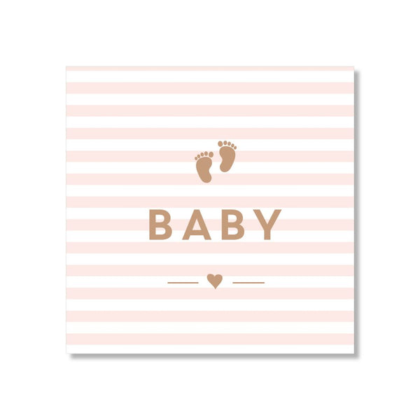 Just Smitten Mini Gift Card - Baby Pink Striped Feet