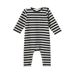 Nature Baby - Long Sleeve Romper - Navy Sea Stripe | milk + ginger