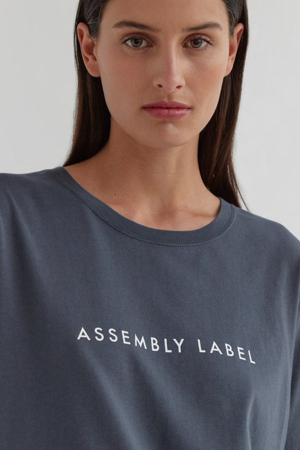 Assembly Label  - Logo Cotton Crew Tee - Slate