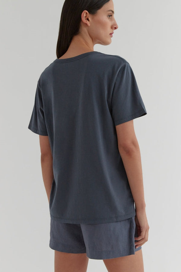Assembly Label  - Logo Cotton Crew Tee - Slate