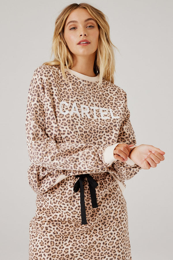 Cartel & Willow - Izzy Sweater - Mocha leopard