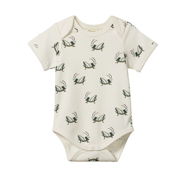 Nature Baby - Short Sleeve Body Suit - Grasshopper Print