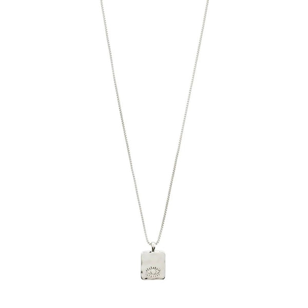 Pilgrim - Thankful Square Pendant Necklace - Silver Plated