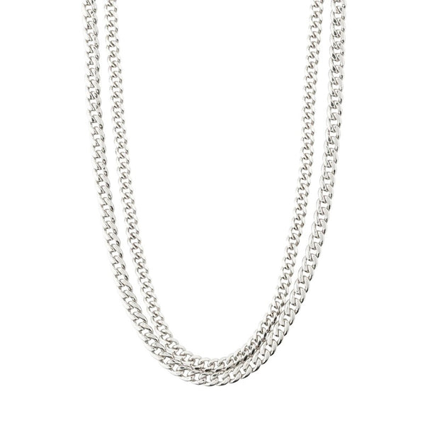 Pilgrim - Blossom Recycled Curb Chain Necklace - Silver Plated