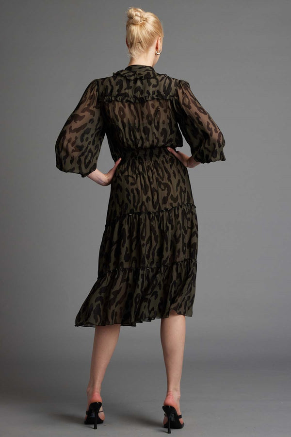 Fate + Becker - Dreaming Frill Neck Tiered Midi Dress