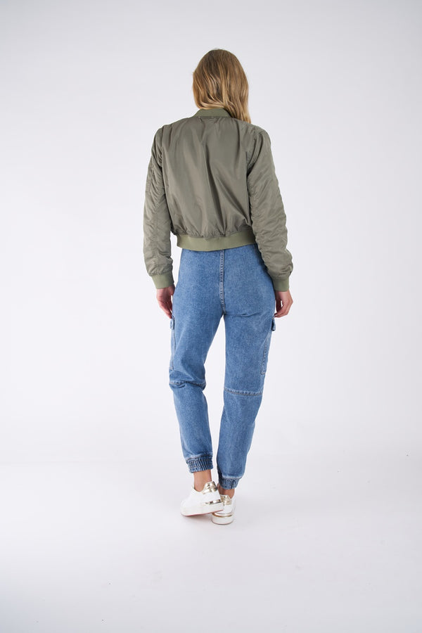 Sass - Zoe Bomber Jacket - Khaki | milk + ginger