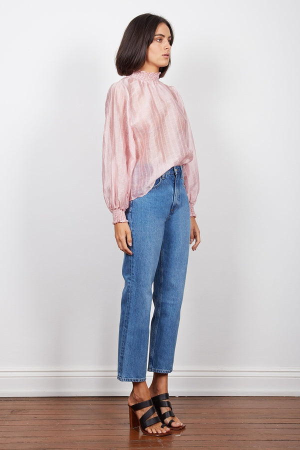 Wish - Intentions Shirred Blouse - Pink