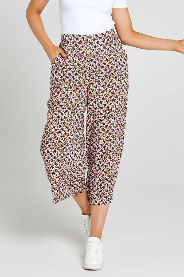 Sass - Isobelle Wide Leg Pant - Navy Floral Ditsy