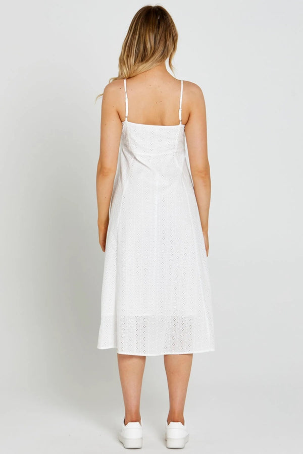Sass - Sofia Embroidered Midi Dress - White