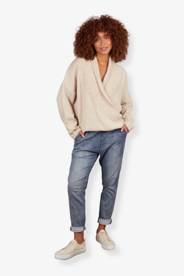 Eb & Ive - Paarl Crossover Knit - Oat