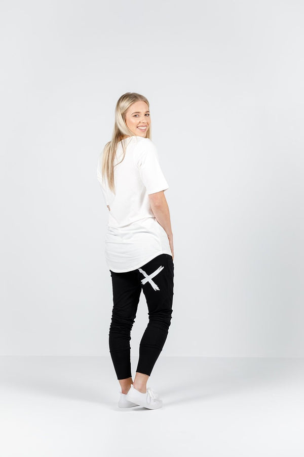 Home-Lee - Apartment Pants - Black with White X