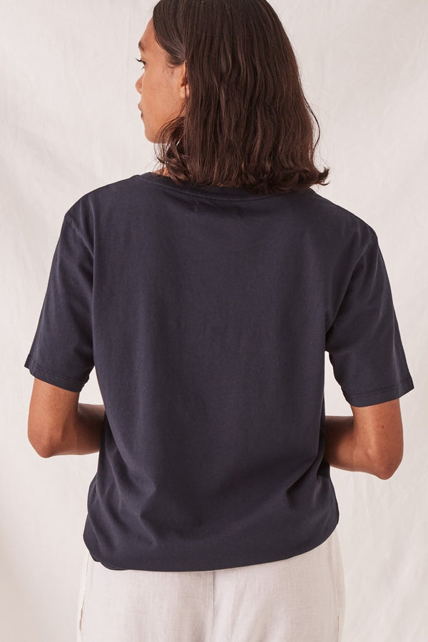 Assembly Label - Logo Cotton Crew Tee - Navy | milk + ginger